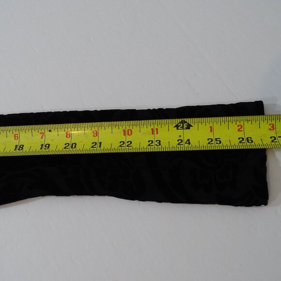 Vintage Cameo Black Long Sleeve Burnout Velvet Detail Fitted Dress Women Size L - Picture 10 of 11